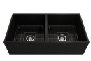 CONTEMPO 36D Farmhouse Apron Front Fireclay 36" Double Bowl Kitchen Sink