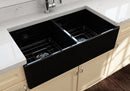 CONTEMPO 36D Farmhouse Apron Front Fireclay 36" Double Bowl Kitchen Sink