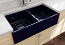CONTEMPO 36D Farmhouse Apron Front Fireclay 36" Double Bowl Kitchen Sink