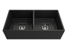 CONTEMPO 36D Farmhouse Apron Front Fireclay 36" Double Bowl Kitchen Sink