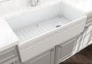 VIGNETTO 36" Farmhouse Apron Front Fireclay 36" Single Bowl Kitchen Sink