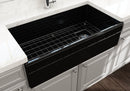 VIGNETTO 36" Farmhouse Apron Front Fireclay 36" Single Bowl Kitchen Sink