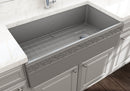 VIGNETTO 36" Farmhouse Apron Front Fireclay 36" Single Bowl Kitchen Sink