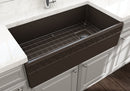 VIGNETTO 36" Farmhouse Apron Front Fireclay 36" Single Bowl Kitchen Sink