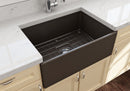 CONTEMPO 27" Farmhouse Apron Front Fireclay 27" Single Bowl Kitchen Sink
