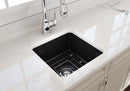 SOTTO 18" Undermount Fireclay 18" Single Bowl Kitchen Sink, Bar Sink