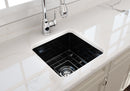 SOTTO 18" Undermount Fireclay 18" Single Bowl Kitchen Sink, Bar Sink