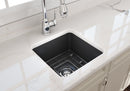 SOTTO 18" Undermount Fireclay 18" Single Bowl Kitchen Sink, Bar Sink
