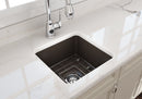 SOTTO 18" Undermount Fireclay 18" Single Bowl Kitchen Sink, Bar Sink