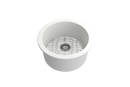 SOTTO 18R Undermount Fireclay 18" Round Single Bowl Kitchen Sink, Bar Sink