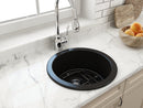 SOTTO 18R Undermount Fireclay 18" Round Single Bowl Kitchen Sink, Bar Sink