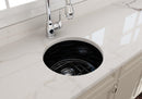 SOTTO 18R Undermount Fireclay 18" Round Single Bowl Kitchen Sink, Bar Sink