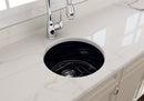 SOTTO 18R Undermount Fireclay 18" Round Single Bowl Kitchen Sink, Bar Sink