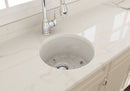 SOTTO 18R Undermount Fireclay 18" Round Single Bowl Kitchen Sink, Bar Sink