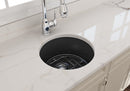 SOTTO 18R Undermount Fireclay 18" Round Single Bowl Kitchen Sink, Bar Sink