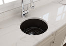 SOTTO 18R Undermount Fireclay 18" Round Single Bowl Kitchen Sink, Bar Sink