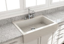NUOVA 34 Farmhouse Short Apron Front Fireclay 34" Single Bowl Kitchen Sink for easy Retro-Fit