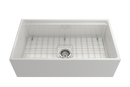 CONTEMPO 33 Step Rim Farmhouse Apron Front Fireclay 33" Single Bowl Kitchen Sink with Step Rim
