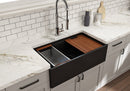 CONTEMPO 33 Step Rim Farmhouse Apron Front Fireclay 33" Single Bowl Kitchen Sink with Step Rim