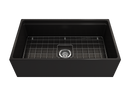 CONTEMPO 33 Step Rim Farmhouse Apron Front Fireclay 33" Single Bowl Kitchen Sink with Step Rim