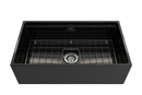 CONTEMPO 33 Step Rim Farmhouse Apron Front Fireclay 33" Single Bowl Kitchen Sink with Step Rim