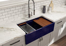 CONTEMPO 33 Step Rim Farmhouse Apron Front Fireclay 33" Single Bowl Kitchen Sink with Step Rim