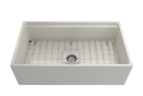 CONTEMPO 33 Step Rim Farmhouse Apron Front Fireclay 33" Single Bowl Kitchen Sink with Step Rim