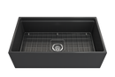 CONTEMPO 33 Step Rim Farmhouse Apron Front Fireclay 33" Single Bowl Kitchen Sink with Step Rim