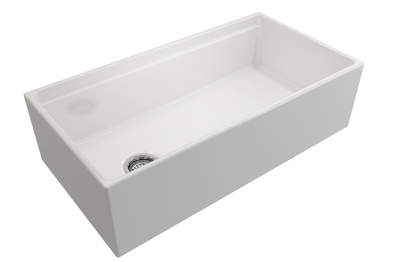 CONTEMPO 36 Step Rim Farmhouse Apron Front Fireclay 36" Single Bowl Kitchen Sink with Step Rim