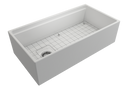 CONTEMPO 36 Step Rim Farmhouse Apron Front Fireclay 36" Single Bowl Kitchen Sink with Step Rim