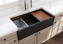 CONTEMPO 36 Step Rim Farmhouse Apron Front Fireclay 36" Single Bowl Kitchen Sink with Step Rim