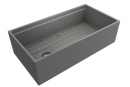 CONTEMPO 36 Step Rim Farmhouse Apron Front Fireclay 36" Single Bowl Kitchen Sink with Step Rim