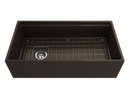 CONTEMPO 36 Step Rim Farmhouse Apron Front Fireclay 36" Single Bowl Kitchen Sink with Step Rim