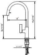 Fin Single Handle Kitchen Faucet