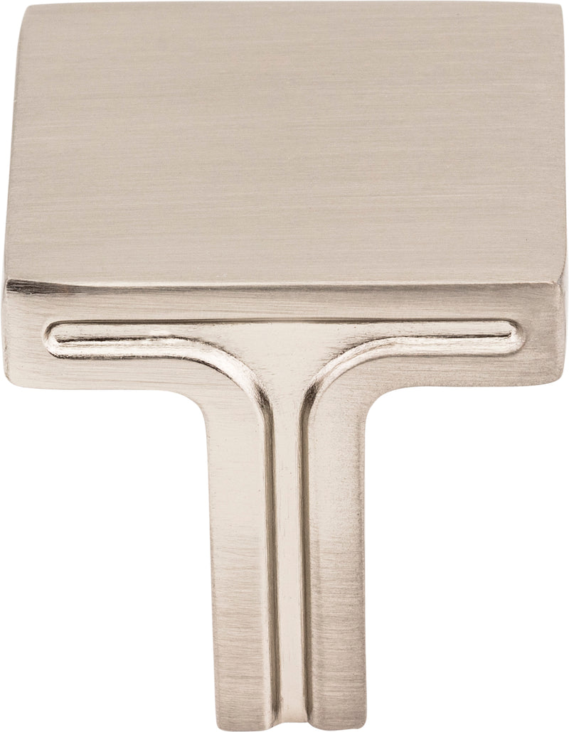 1-1/8" Overall Length Satin Nickel Square Anwick Cabinet Knob