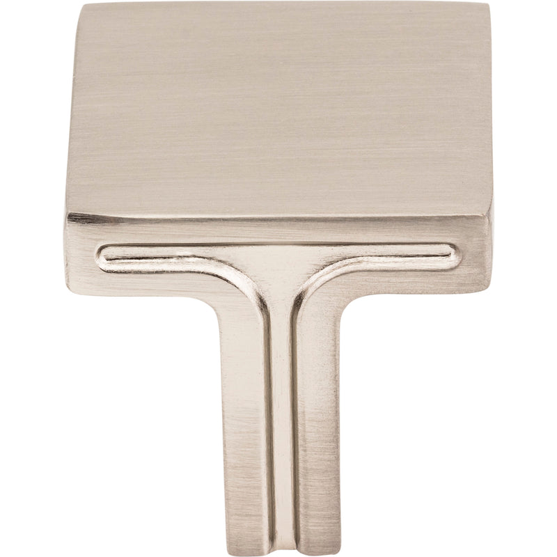 1-1/8" Overall Length Satin Nickel Square Anwick Cabinet Knob