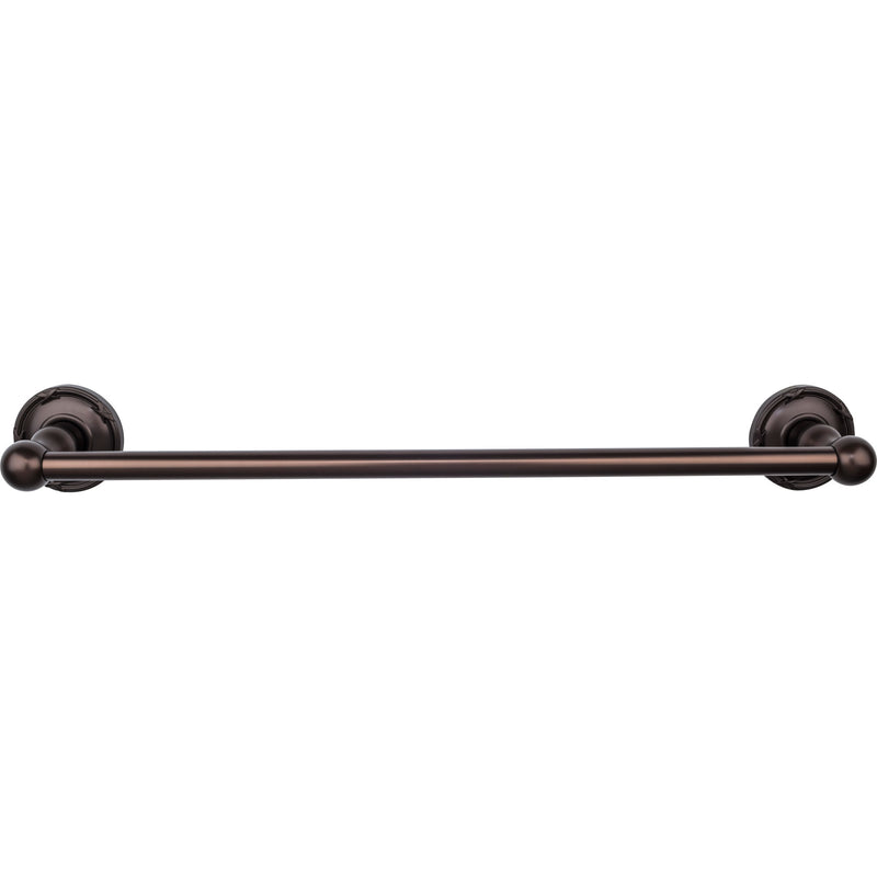 Edwardian Bath Towel Bar 18 Inch Single - Ribbon Bplate Oil Rubbed Bronze