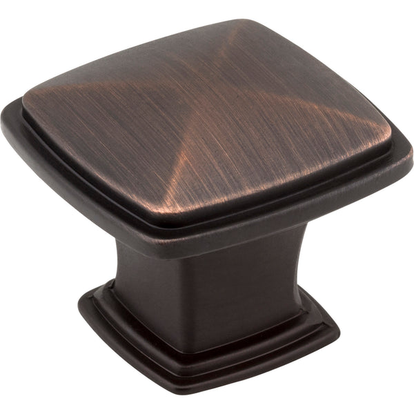 1-3/16" Overall Length Brushed Oil Rubbed Bronze Square Milan 1 Cabinet Knob