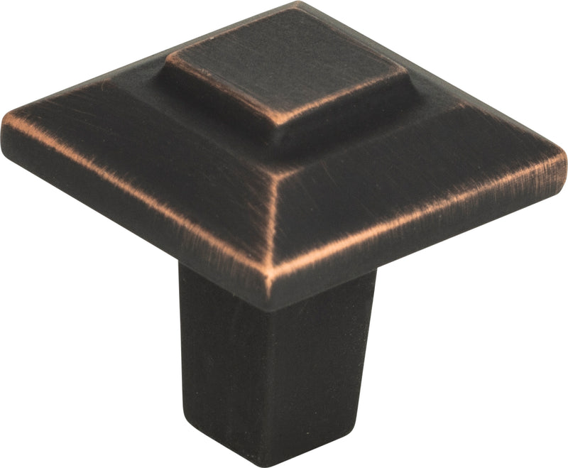 Trocadero Small Square Knob 1 Inch Venetian Bronze