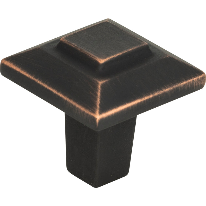 Trocadero Small Square Knob 1 Inch Venetian Bronze