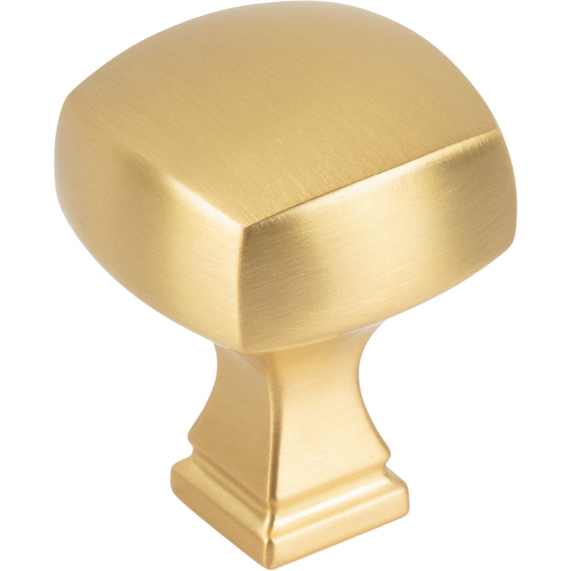 1-1/8" Overall Length Brushed Gold Square Audrey Cabinet Knob