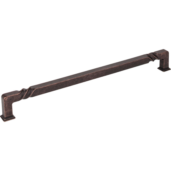 12" Center-to-Center Distressed Oil Rubbed Bronze Rustic Twist Tahoe Appliance Handle