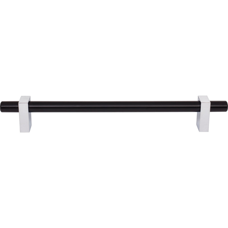 12" Center-to-Center Matte Black with Polished Chrome Larkin Appliance Handle