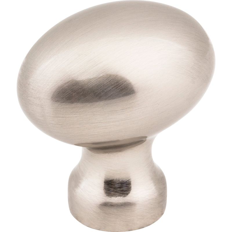 1-3/16" Overall Length Satin Nickel Football Bordeaux Cabinet Knob