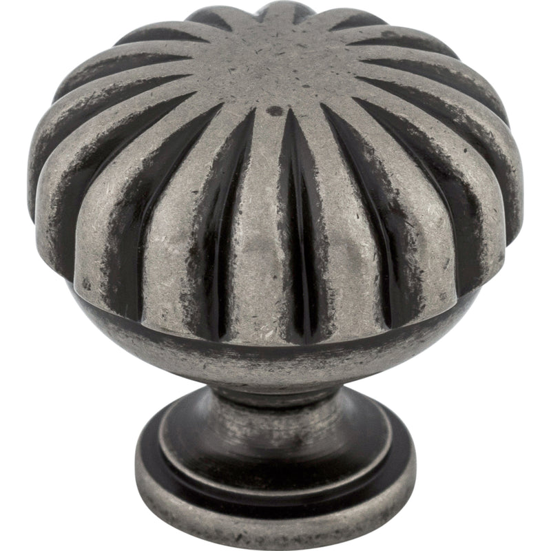 Melon Knob 1 1/4 Inch Pewter Antique