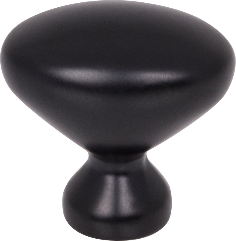 1-1/4" Overall Length Matte Black Oval Merryville Cabinet Knob
