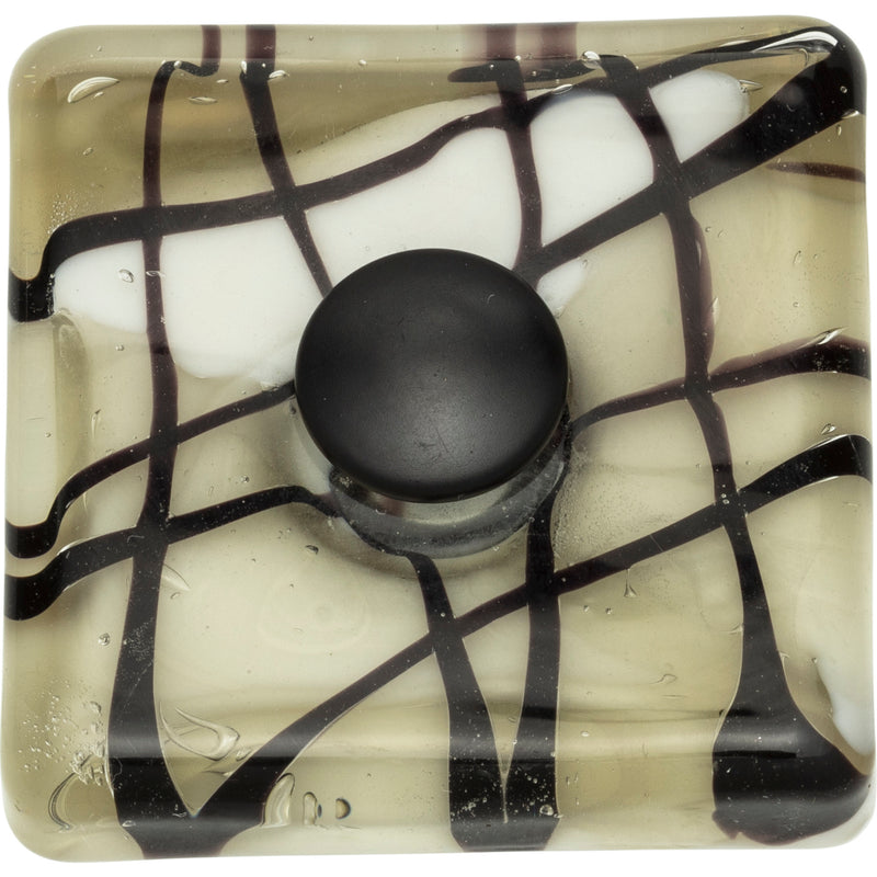 Viceroy Glass Square Knob 1 1/2 Inch Matte Black