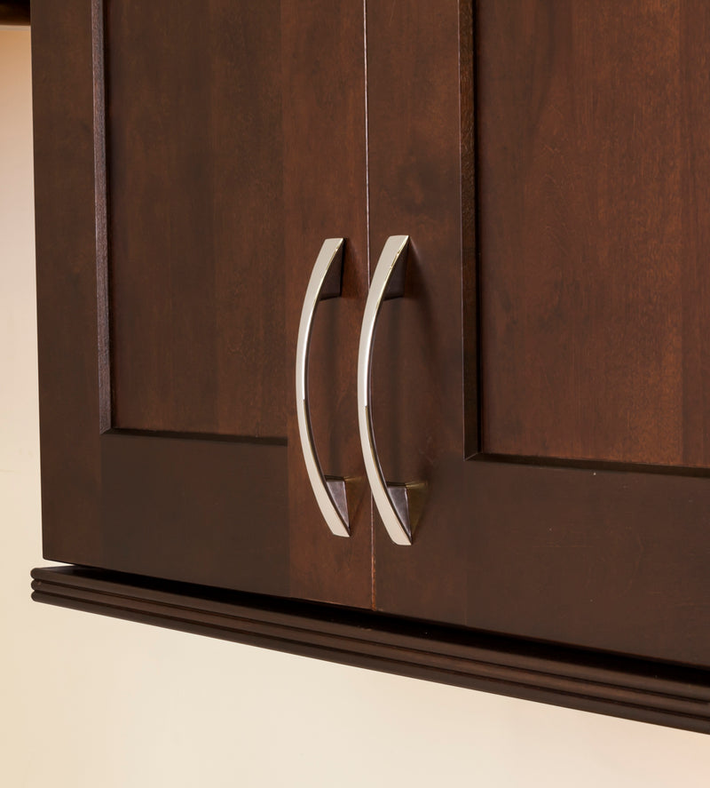 160 mm Center-to-Center Satin Nickel Flared Regan Cabinet Pull