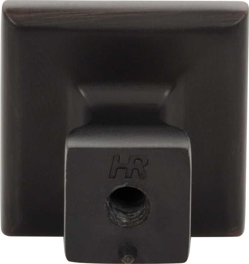 1" Overall Length Brushed Oil Rubbed Bronze Square Hadly Cabinet Knob
