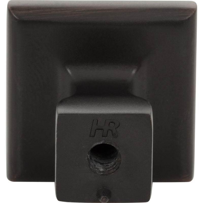 1" Overall Length Brushed Oil Rubbed Bronze Square Hadly Cabinet Knob